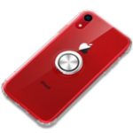 Kickstand Clear TPU Phone Case for iPhone XR 6.1 inch [Built-in Magnetic Metal Sheet] – White