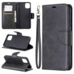 Solid Color PU Leather Wallet Stand Phone Cover Case for iPhone (2019) 6.5-inch – Black
