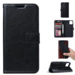 For iPhone XI (2019) 5.8-inch Crazy Horse Texture Wallet Stand Leather Cell Phone Cover Shell – Black