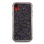 Electroplating Glittery Sequins Gel PC+TPU Hybrid Cover Phone Case for iPhone XR 6.1 inch – Black