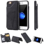Anti-fall Imprinted Cat Tree Leather Coated TPU Shell with Card Slots for iphone 6G – Black