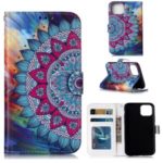 Pattern Printing Embossed Leather Protective Phone Case for iPhone (2019) 5.8-inch – Mandala Flower