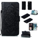 Imprint Malanda Flower Wallet Stand PU Leather Case for iPhone 8/7 4.7 inch – Black