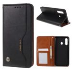 Classic PU Leather Auto-absorbed Stand Wallet Phone Case for Samsung Galaxy A60 – Black