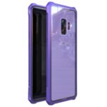 Metal Frame + Glass Back Phone Shell Cover for Samsung Galaxy S9 G960 – Purple