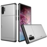 PC + TPU Combo with Card Holder Protection Phone Casing Cover for Samsung Galaxy Note 10 Pro  – Silver