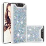 Dynamic Glitter Powder Sequins TPU Back Phone Casing for Samsung Galaxy A90 / A80 – Silver