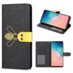 Bee Style Silk Texture Leather Wallet Case for Samsung Galaxy S10 – Black
