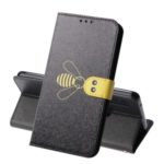 Bee Pattern Silk Texture Leather Wallet Stand Shell for Samsung Galaxy A9 (2018)/Galaxy A9 Star Pro/Galaxy A9s – Black