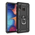 Hybrid PC TPU Kickstand Armor Phone Case Shell for Samsung Galaxy A20e – Black