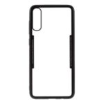 Silicone Frame + Acrylic Mobile Phone Case for Samsung Galaxy A70 – All Black