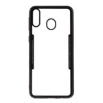 Silicone Frame + Acrylic Back Hybrid Mobile Phone Shell Cover for Samsung Galaxy M20 – All Black