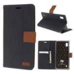 ROAR Twill Grain Leather Wallet Case for Samsung Galaxy A10 – Black