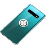 Zinc Alloy Ring Bracket TPU Cell Phone Cover Shell for Samsung Galaxy S10 [Built-in Magnetic Metal Sheet] – Green