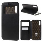 ROAR Noble View Window Leather Phone Case with Stand for Samsung Galaxy A70 – Black