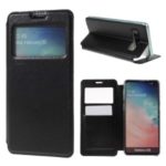 ROAR Noble Leather Phone Shell with View Window for Samsung Galaxy S10 – Black