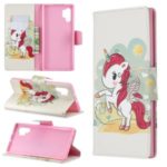 Pattern Printing Leather Wallet Stand Phone Shell for Samsung Galaxy Note 10 Pro – Unicorn