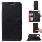 Crazy Horse PU Leather Mobile Phone Case with Stand for Samsung Galaxy Note 10 Pro – Black