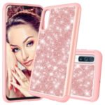 Shiny Glittery PC Back + TPU Frame Phone Shell for Samsung Galaxy A50 – Rose Gold