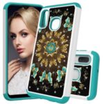 [Rhinestone Decor] Patterned PC + PU Leather Phone Case for Samsung Galaxy A20e / Galaxy A10e – Flower and Butterfly