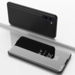 View Window Plated Mirror Surface Leather Stand Case for Samsung Galaxy Note 10 – Black