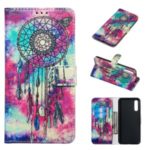 Marble Pattern Printing Leather Wallet Stand Protective Case for Samsung Galaxy A50 – Dream Catcher