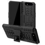 Tyre Pattern PC TPU Hybrid Phone Cover with Kickstand for Samsung Galaxy A80/A90 – Black