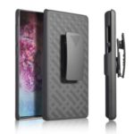 Woven Texture Belt Clip Kickstand PC + TPU Hybrid Holster Phone Case for Samsung Galaxy Note 10 Pro