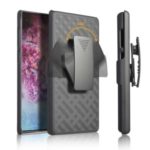 Woven Texture Belt Clip Kickstand PC + TPU Hybrid Holster Phone Case for Galaxy Note 10