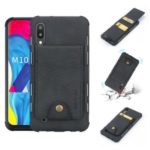 Vertical Flip PU Leather Coated Card Holder PC TPU Hybrid Phone Cover for Samsung Galaxy A10 / M10 – Black