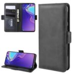 Magnet Adsorption Split Leather Wallet Phone Stand Case for Samsung Galaxy M20 – Black