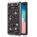 Glittery Sequins Detachable 2-in-1 Electroplating PC+ Soft TPU Hybrid Back Shell for Samsung Galaxy S10 Plus – Black