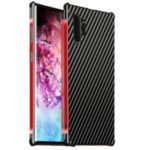 Carbon Fiber Texture Detachable 2-in-1 Metal+Aluminium Alloy Electroplating Back Shell for Samsung Galaxy Note 10 Pro – Black/Red