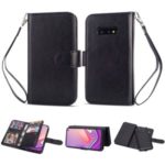 9 Card Slots Wallet Detachable 2-in-1 Leather Protection Mobile Phone Case for Samsung Galaxy S10e – Black