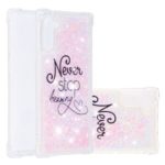 Liquid Glitter Powder Patterned Quicksand Shockproof TPU Back Case for Samsung Galaxy Note 10 – Never Stop Dreaming