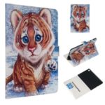Marble Series Pattern Auto Wake & Sleep Leather Phone Case for Samsung Galaxy Tab S5e SM-T720 – Tiger