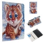 Marble Series Pattern Auto Wake & Sleep Leather Wallet Phone Cover for Samsung Galaxy Tab A 8.0 (2019) P200 / P205 – Tiger
