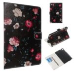 Marble Series Pattern Auto Wake & Sleep Leather Wallet Phone Cover for Samsung Galaxy Tab A 8.0 (2019) P200 / P205 – Various Flowers