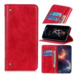 Crazy Horse Auto-absorbed Split Leather Wallet Case for Sony Xperia 20 – Red