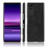 Litchi Skin Leather Coated Hard PC Case for Sony Xperia 2 – Black