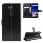 Crazy Horse Texture Leather Wallet Phone Shell Cover for LG Style 2/L-01L – Black