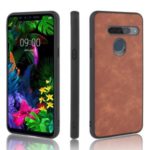 PU Leather Coated TPU Back Phone Casing for LG G8s ThinQ – Brown