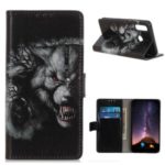 Pattern Printing Leather Wallet Case for HTC Desire 19 Plus – Wolf Pattern