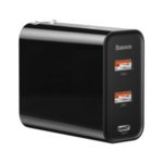 BASEUS 60W 2 USB Port PD Fast Charging Wall Travel Charger for Phone Tablet CN Standard Plug – Black