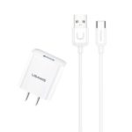 USAMS T21 2.1A Fast Charging Wall Phone Charger and Type-C Cable (US Plug)