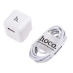 HOCO UH101 Charger Set with Micro USB Cable 1m for Samsung Huawei, etc – White/US Plug