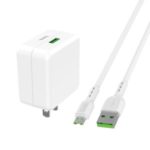 HOCO C66 Surpass Flash Fast Charge USB Wall Charger + Micro 4A Charging Cable Set – US Plug