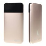 RXR-X8 Ultra-thin Metal Shell 11000mAh Power Bank Portable Charger for iPhone Huawei Samsung Etc – Gold