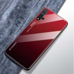 Gradient Color Glass + TPU Hybrid Case for Huawei Nova 5 / Nova 5 Pro – Red / Black