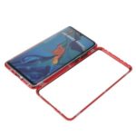 Shock-proof Magnetic Installation Metal Frame + Tempered Glass Alll-round Protective Phone Shell for Huawei P30 Pro – Red
